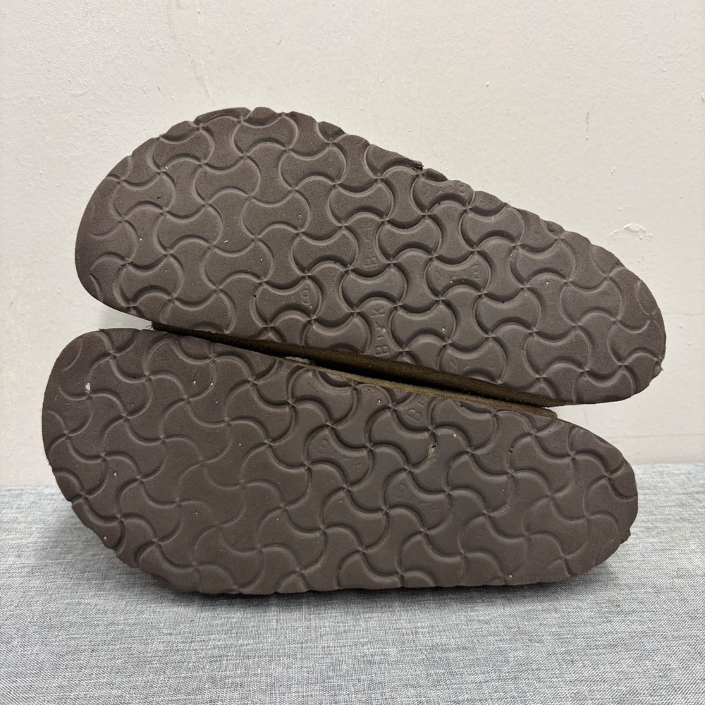 Birkenstock Arizona Sandals Women 7 Brown Suede Two Strap Cork Slide Footbed - Picture 8 of 11